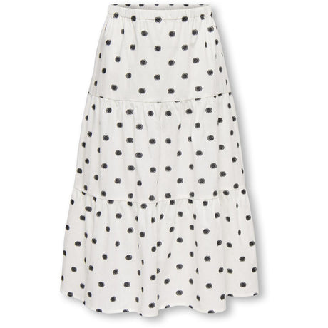 kids ONLY Cloud Dancer Black Dots Kogsweta Long Skjørt Wvn