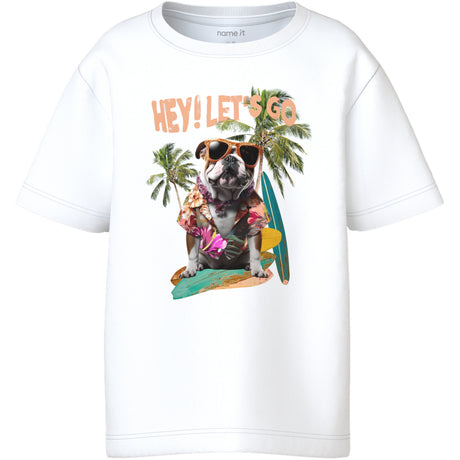 Name It Bright White Surf Dog Nmmvoto Ss Nreg Topp
