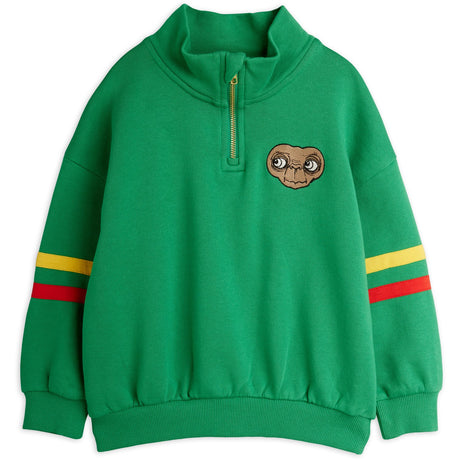 Mini Rodini Green E.T Emb Halfzip Collegegenser