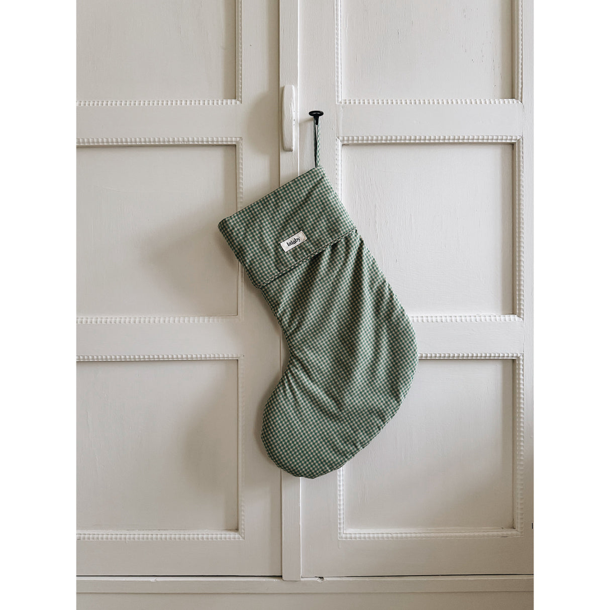 Lalaby Green Check Christmas Stocking