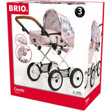 BRIO® Kombi Dukkevogn, Dråbemønster, Pink