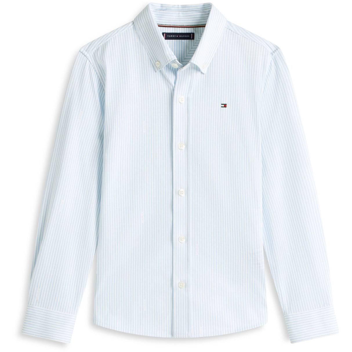 Tommy Hilfiger White Breezy Blue Stripe Aop Jersey Skjorte