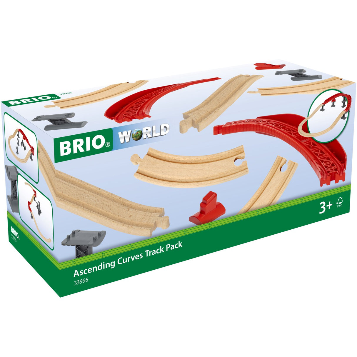 BRIO® 33995 Pakke Med Hævede, Buede Skinner