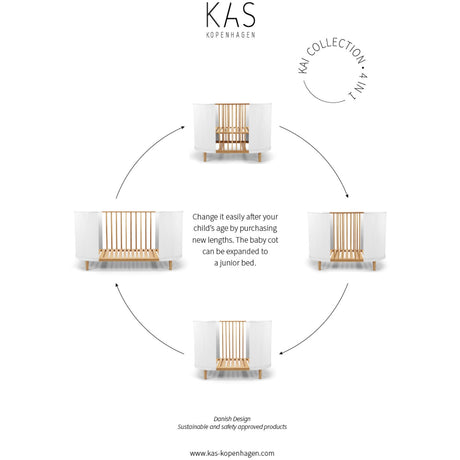 KAS Kopenhagen White Oak Kai Baby Cot