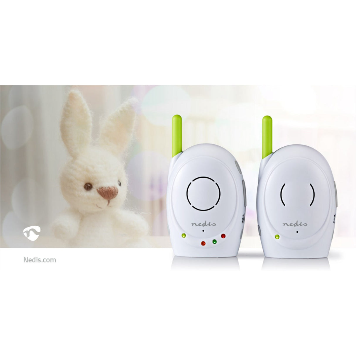 Nedis White/Green Wireless Baby Monitor