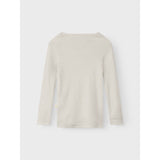 Lil'Atelier Turtledove Melange Nmnnalu Rib Wo/Mo Ls Slim Topp Lil