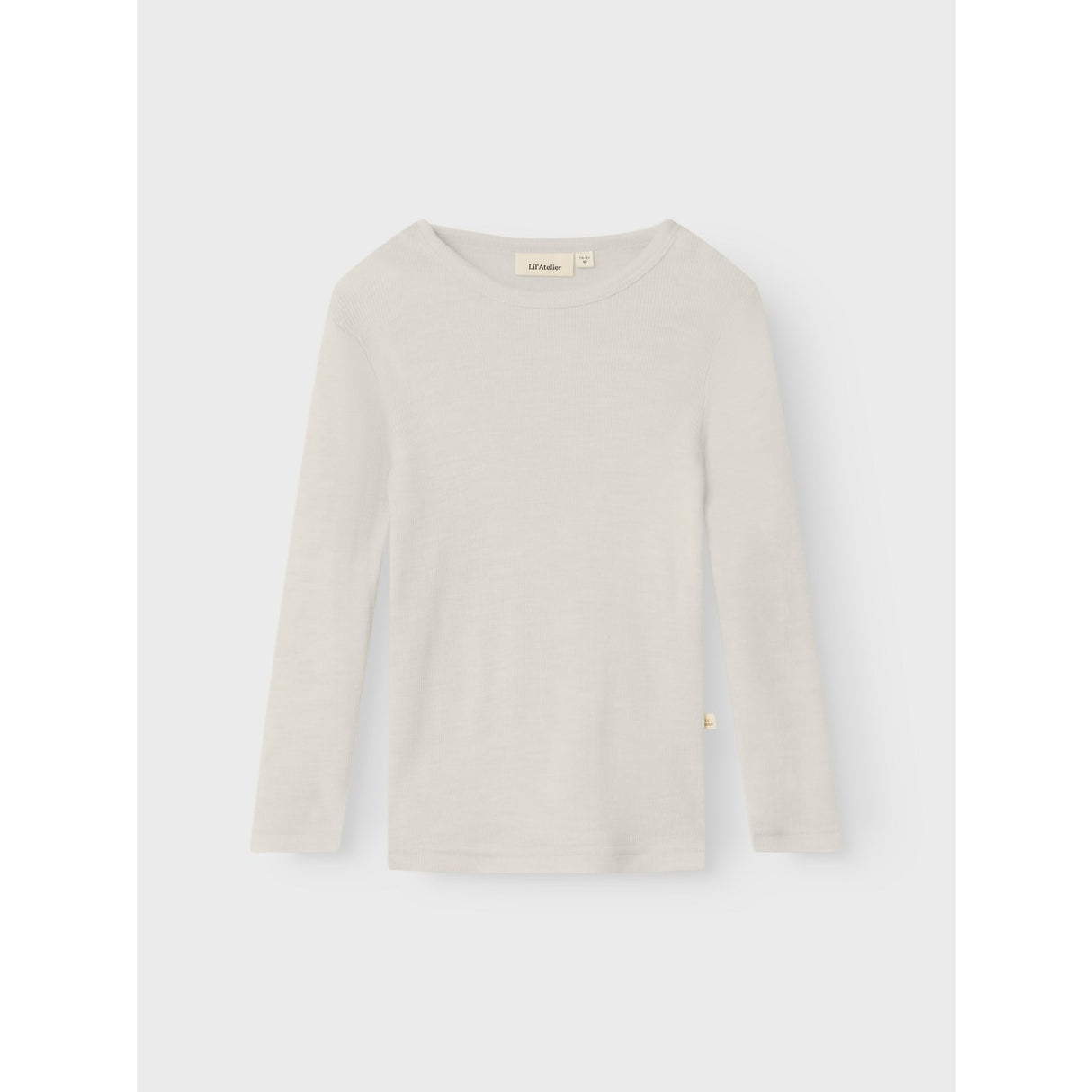Lil'Atelier Turtledove Melange Nmnnalu Rib Wo/Mo Ls Slim Topp Lil