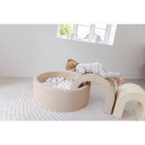 Tumble Time Taupe Ball Pool i Vegan PU ø90cm 150 stk. Baller
