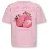 kids ONLY Romance Rose Strawberry Koghelen Life S/S Loose Tee Jrs Noos