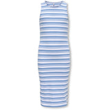 kids ONLY Riviera Mix White Stripes Kogbelfast Life Stripe Sl Midi Kjole Jrs