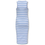 kids ONLY Riviera Mix White Stripes Kogbelfast Life Stripe Sl Midi Kjole Jrs