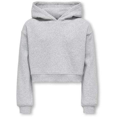 kids ONLY Light Grey Melange Kogsweat L/S Hettegenser Kort Swt Noos