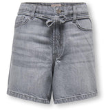 kids ONLY Medium Grey Denim Koggianna Hw Belte Shorts Pimbox Dnm Noos