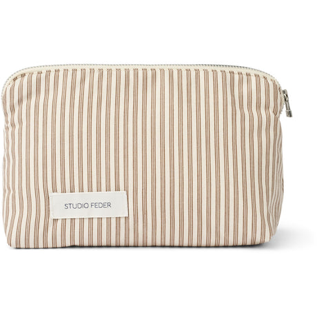Studio Feder Brown Beach Stripe Celia Mini Toiletry Veske Bomull