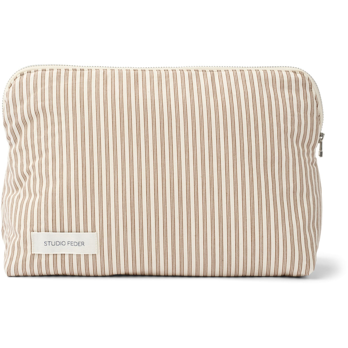 Studio Feder Brown Beach Stripe Celia Toiletry Veske Bomull
