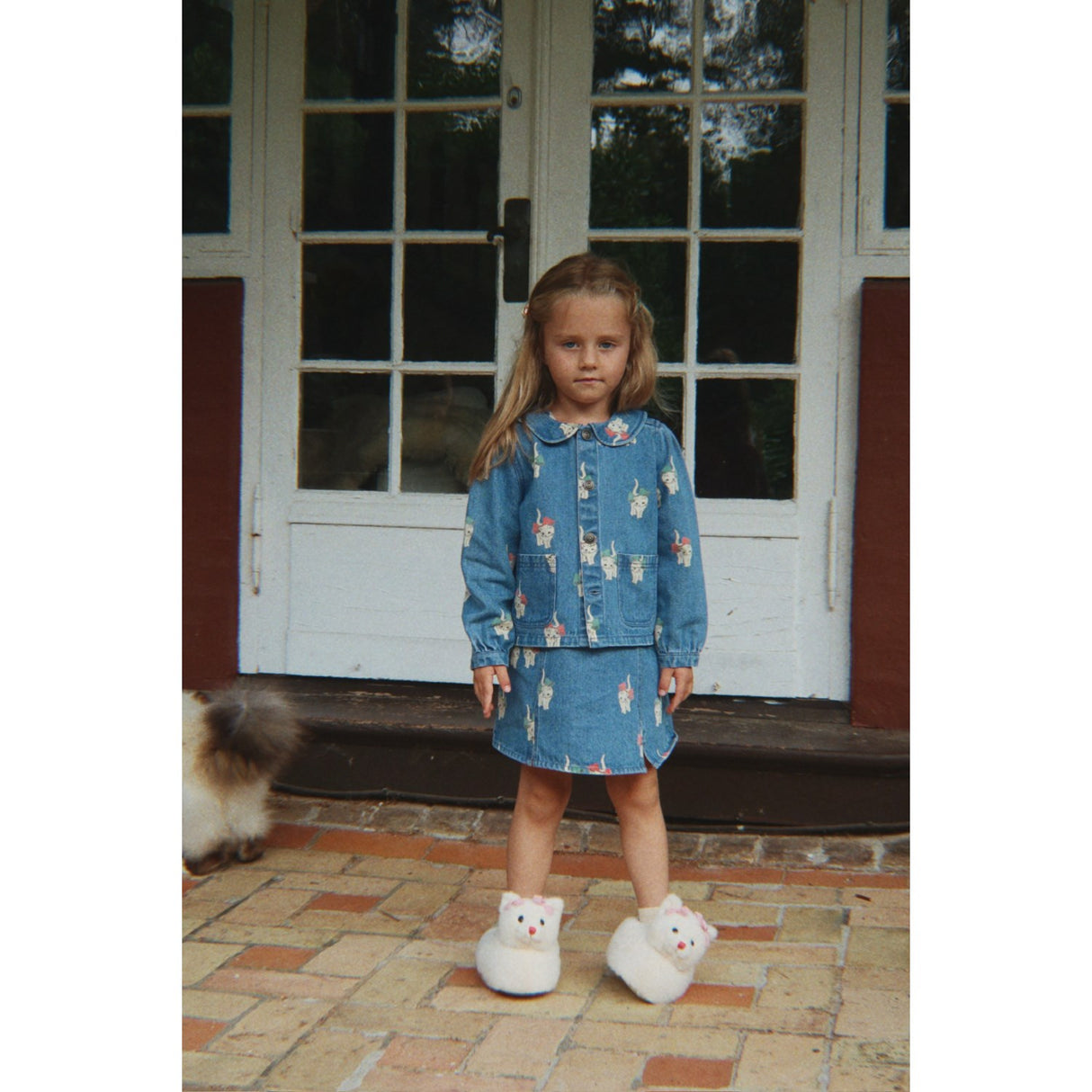 Konges Sløjd Bow Kitty Denim Magot Halsbånd Jakke Gots