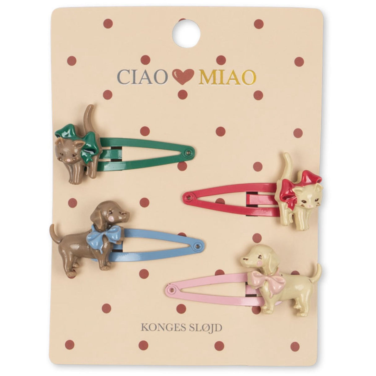 Konges Sløjd Multi 4 Pakke Cats & Dogs Hair Clip