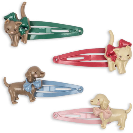Konges Sløjd Multi 4 Pakke Cats & Dogs Hair Clip