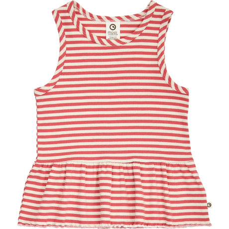 Müsli Mineral Red/ Tofu Rib Stripe Peplum Topp