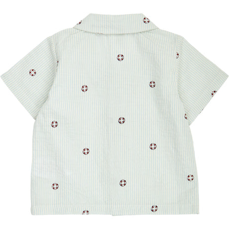 Müsli Tofu/ Ocean/ Mineral Red Seersucker Stripe S/S Skjorte Baby