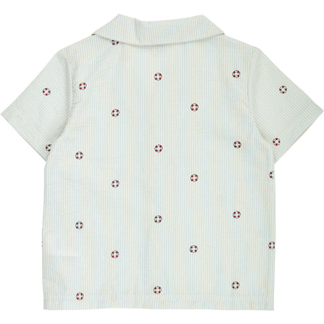 Müsli Tofu/ Ocean/ Mineral Red Seersucker Stripe S/S Skjorte