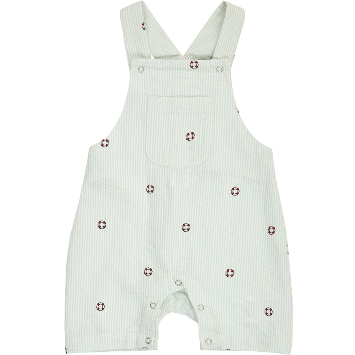 Müsli Tofu/ Ocean/ Mineral Red Seersucker Stripe Overalls Baby