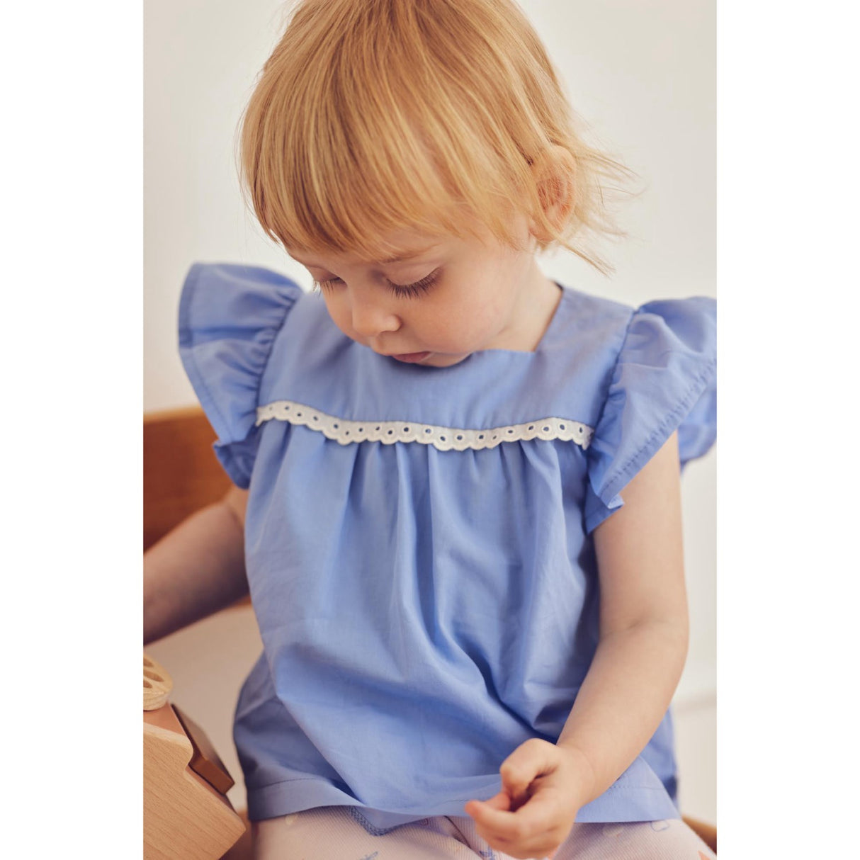 Müsli Shell Blue Poplin Frill S/S T