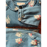 Konges Sløjd Bow Kitty Denim Magot Halsbånd Jakke Gots