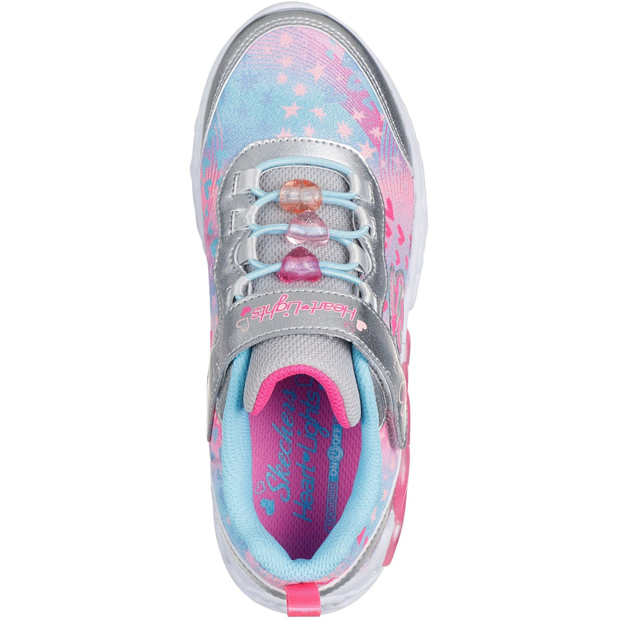 Skechers Silver Infinite Heart Lights - Heart Jewels