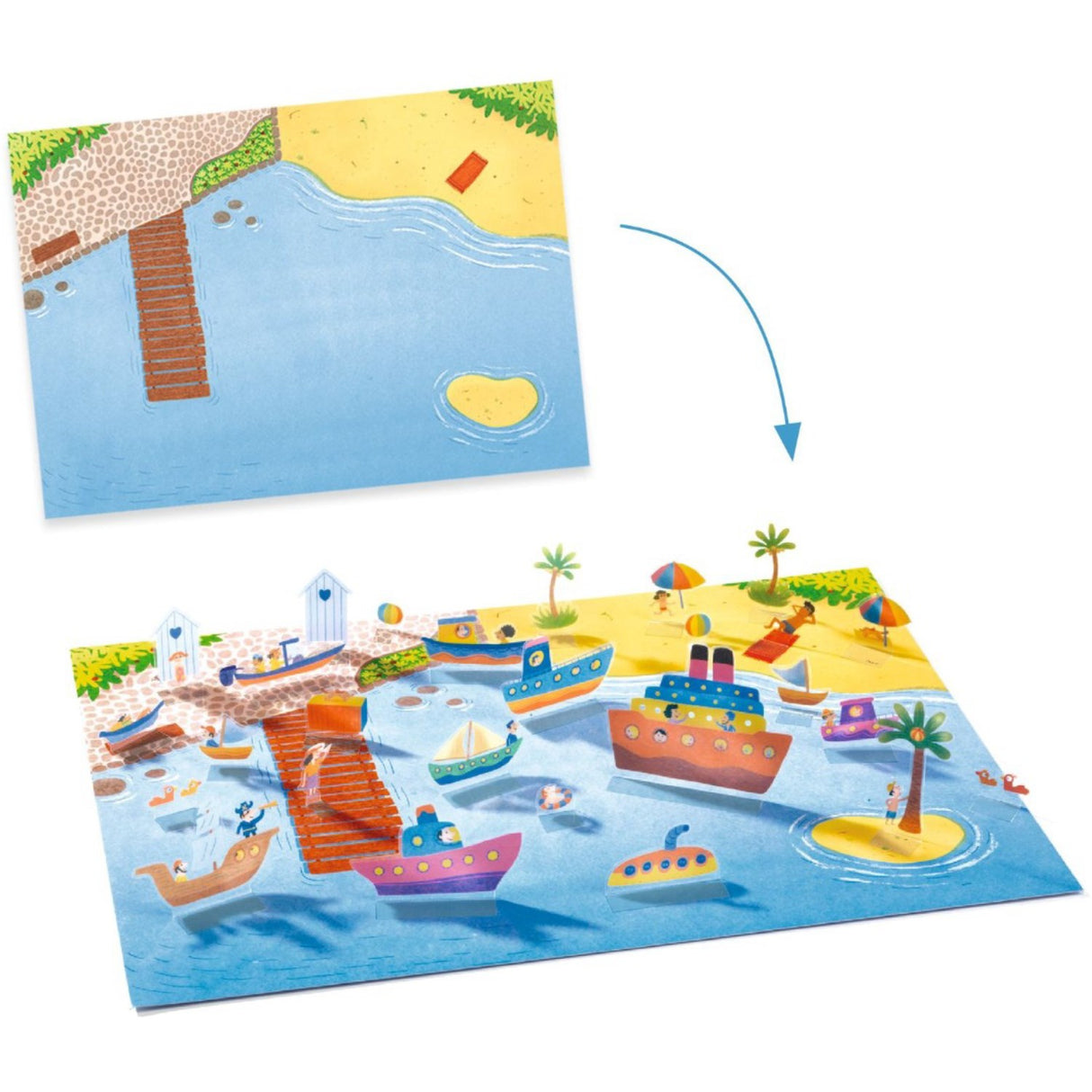 Djeco kreative stående klistremerker, biler