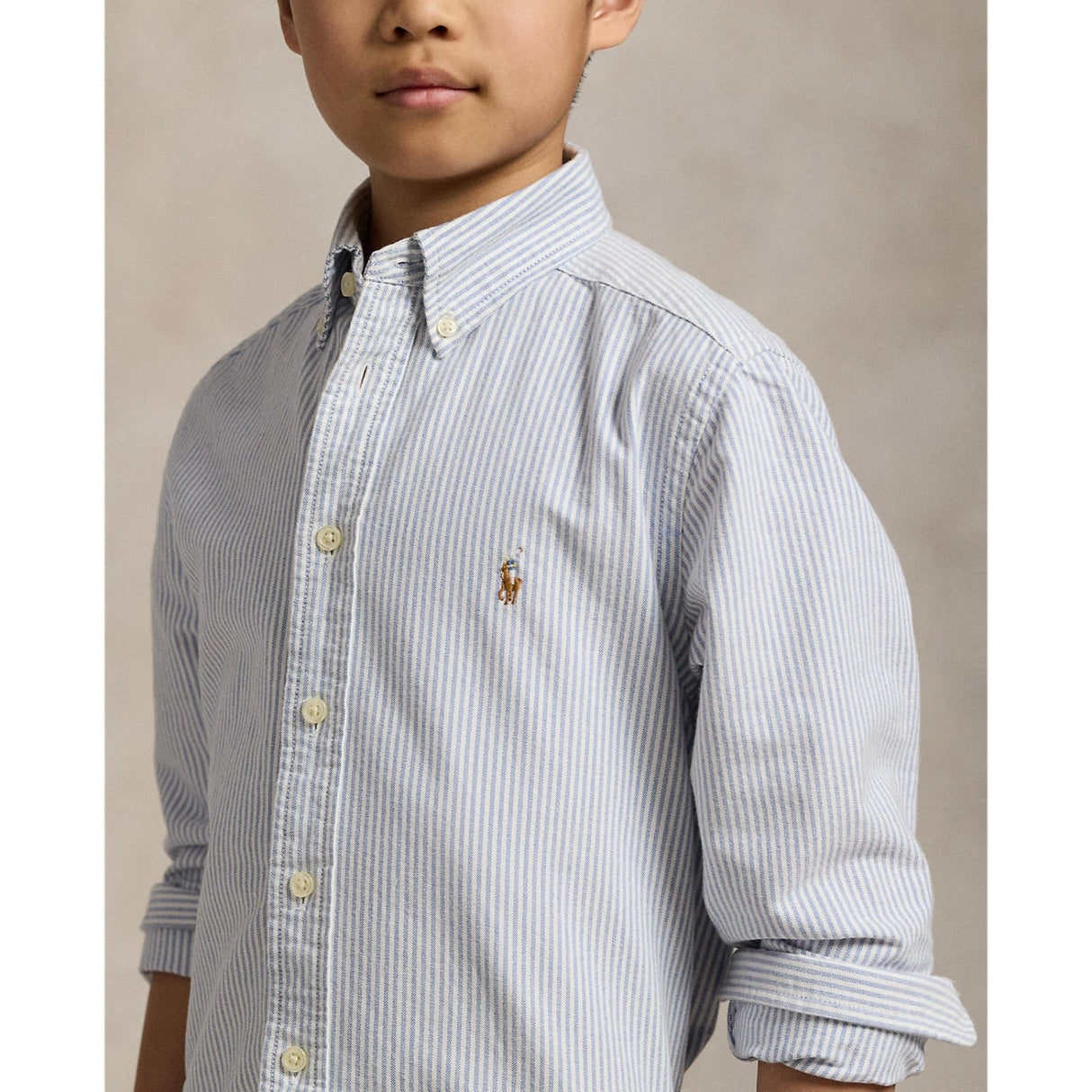 Polo Ralph Lauren Lt Blue Stripe Sport Skjorte