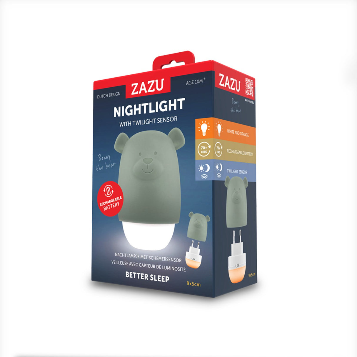 Zazu Green Benny The Bjørn Portable Nightlight