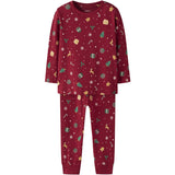 Name It Jester Red Xmas AOP Red Nmnvismas Ls Nightset
