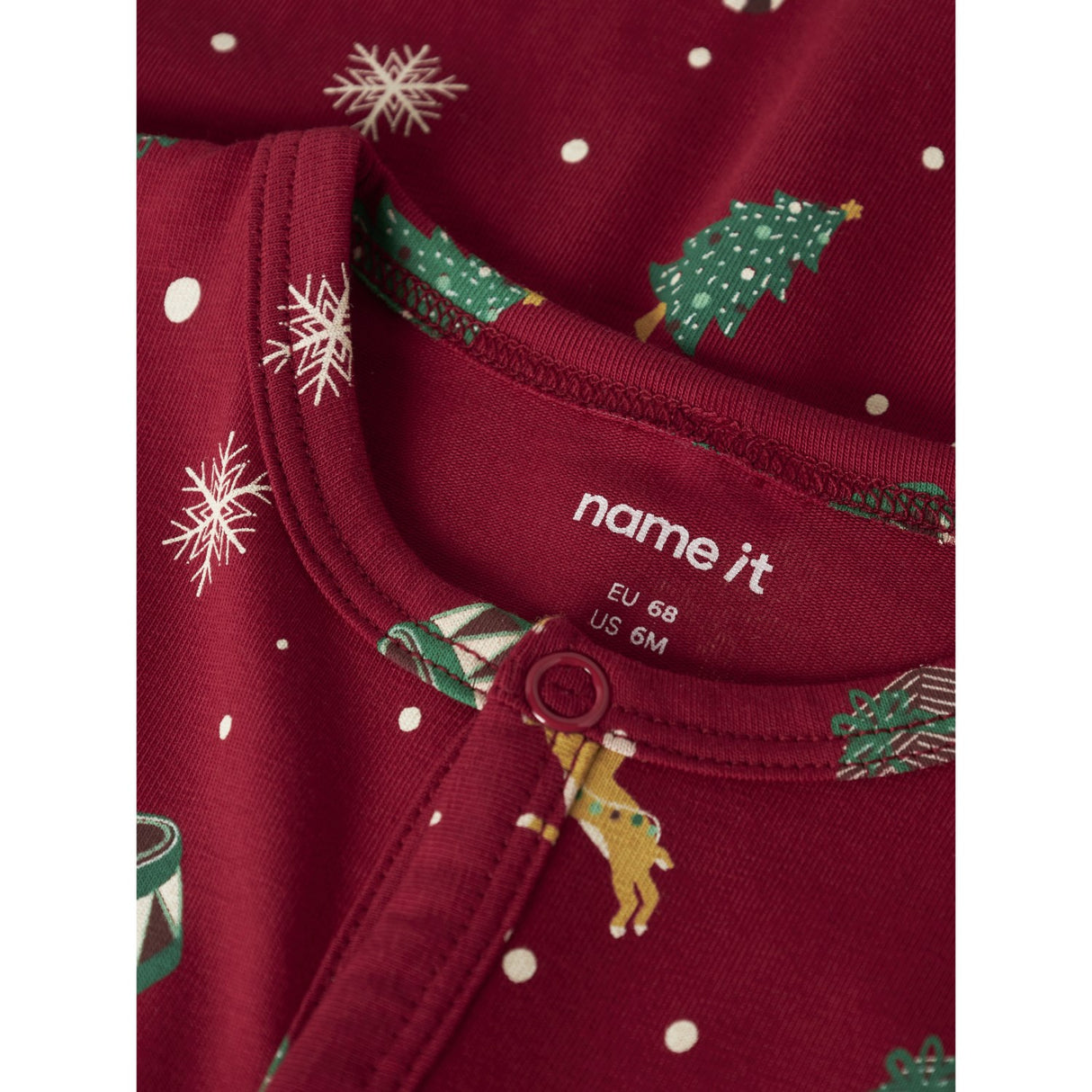 Name It Jester Red Xmas AOP Red Nbnvismas Ls Nightsuit
