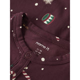 Name It Burgundy Xmas AOP Nbnvismas Ls Nightsuit