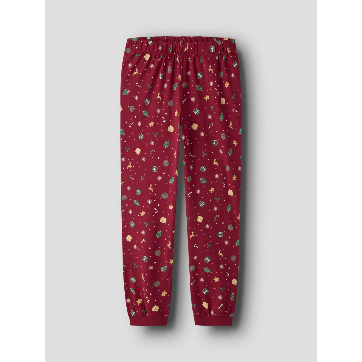 Name It Jester Red Xmas AOP Red Nanvismas Ls Nightset Voksen