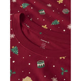 Name It Jester Red Xmas AOP Red Nanvismas Ls Nightset Voksen