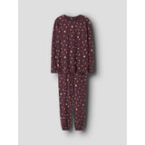 Name It Burgundy Xmas AOP Nanvismas Ls Nightset Voksen