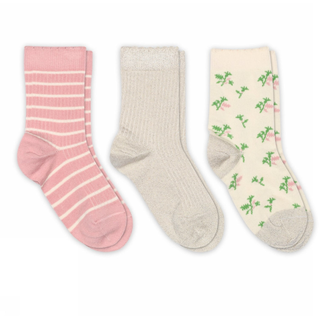 Mp Danmark Silver Pink Thora Strømper - 3-pack