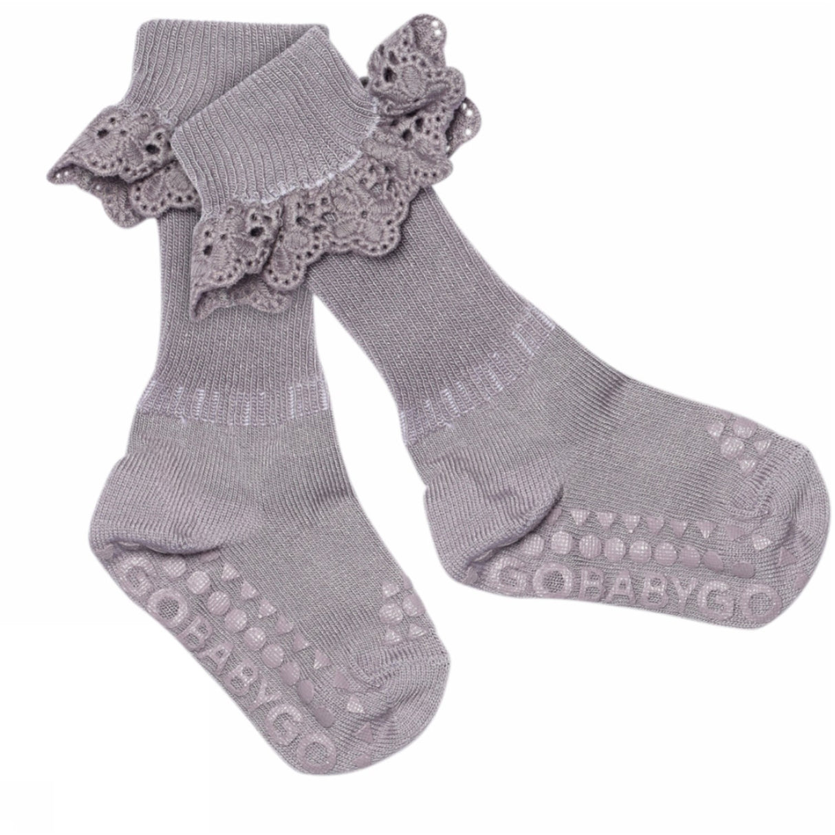 Gobabygo Lavender Gray Non-Slip - Viscose-bamboo Lace