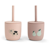 DonebyDeer Tiny Farm Powder Silikon Sugerørskop 2-Pakning