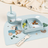 DonebyDeer Tiny Farm Blue Silikon Sugerørskop 2-Pakning