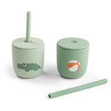 DonebyDeer Playground Green Silikon Sugerørskop 2-Pakning