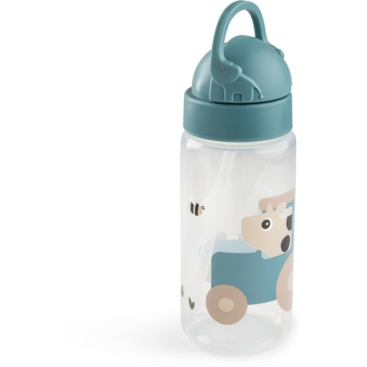 DonebyDeer Tiny Farm Blue Drikkeboks Med Sugerør 350 Ml