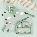 DonebyDeer Playground Green Stick&Stay Inddelt Tallerken