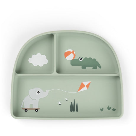 DonebyDeer Playground Green Stick&Stay Inddelt Tallerken