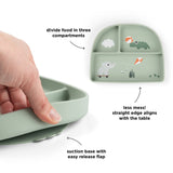 DonebyDeer Playground Green Stick&Stay Inddelt Tallerken