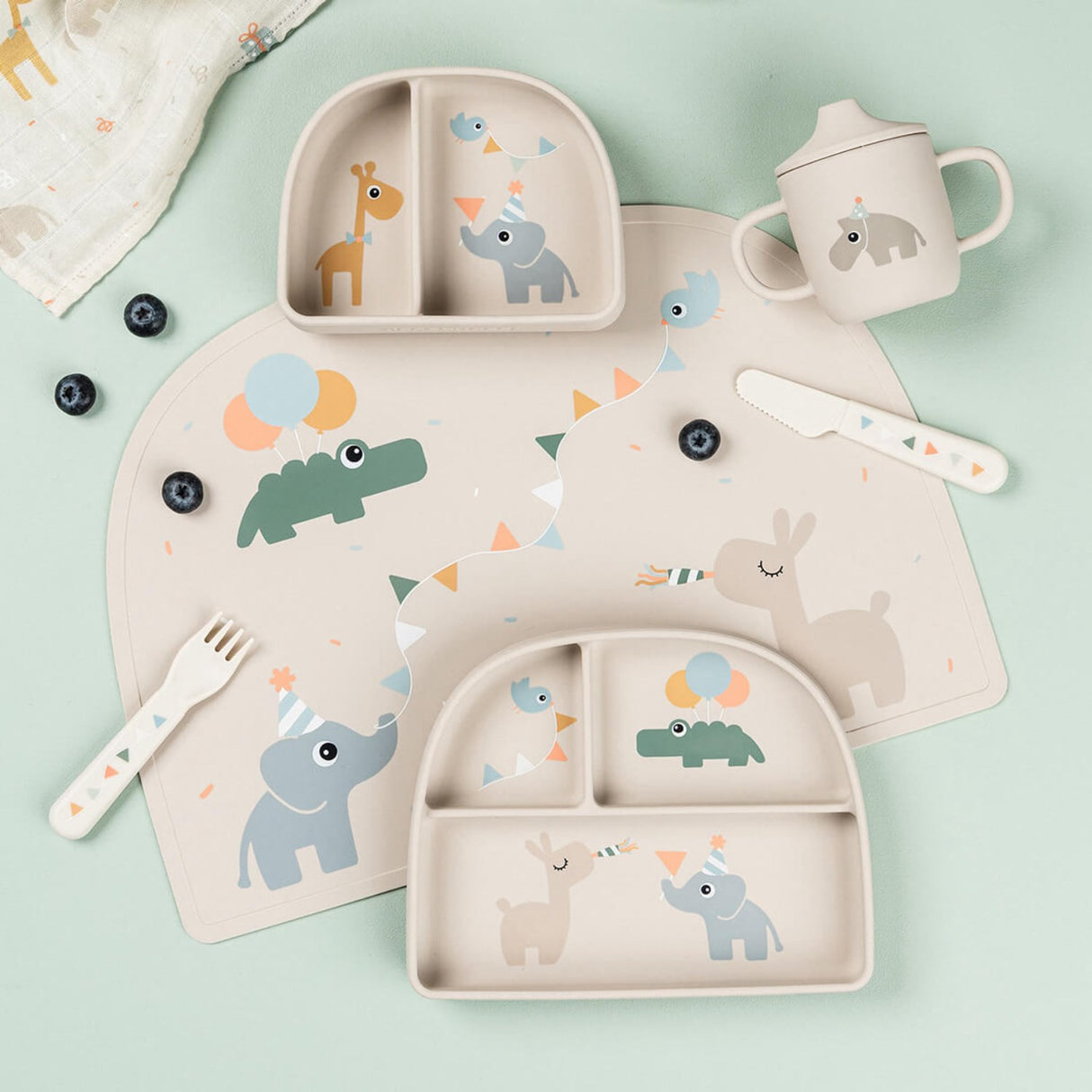 DonebyDeer Celebration Sand Stick&Stay Inddelt Tallerken