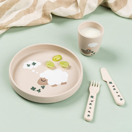 DonebyDeer Tiny Farm Sand Silikon Stick&Stay Tallerken