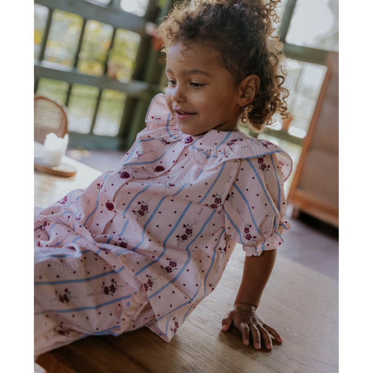 Fliink Chalk Pink Aop Colombe Ss Bluse